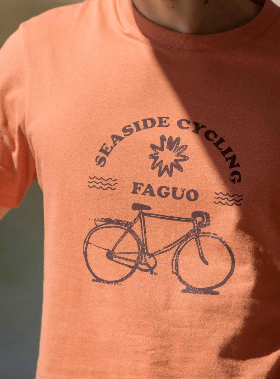 Camiseta de hombre 'Seaside Cycling' con estampado de bicicleta marca Faguo - NUM wear