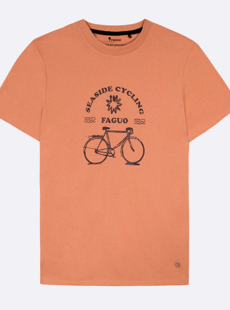 Camiseta de hombre 'Seaside Cycling' con estampado de bicicleta marca Faguo - NUM wear