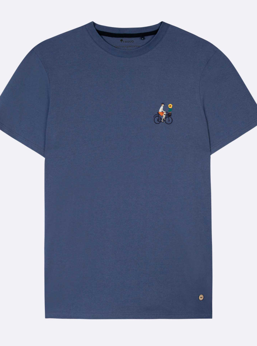 Camiseta de hombre Faguo ciclista bordado Navy - NUM wear