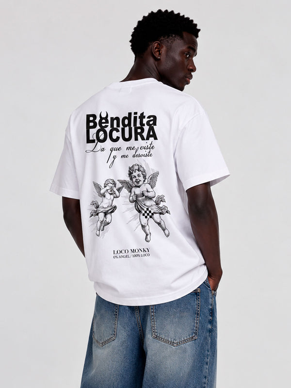 Camiseta Bendita Locura IV de Loco Monky White