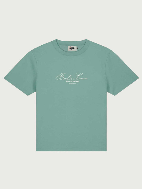 Camiseta Mujer Bendita Locura Bordado de Loco Monky Green by LOCO MONKY