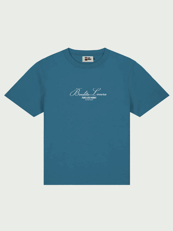 Camiseta Mujer Bendita Locura Bordado de Loco Monky State Blue by LOCO MONKY