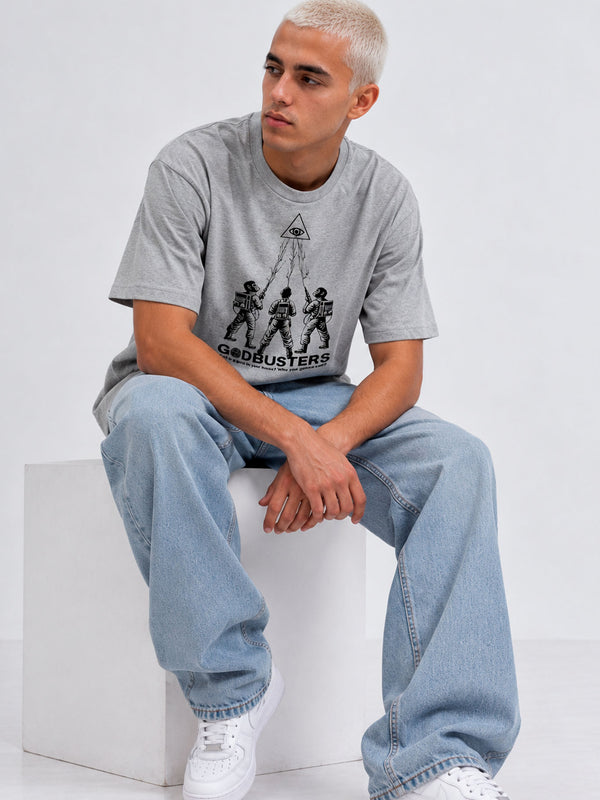 Camiseta Unisex Godbusters Loco Monky Heather Grey Original