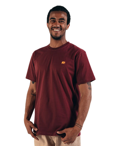 Camiseta de hombre Trendsplant Organic Essential Burgundy - NUM wear