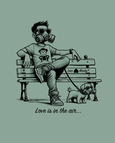 Camiseta Love is in the air de Loco Monky Green con diseño exclusivo, ideal para un estilo urbano y cómodo.