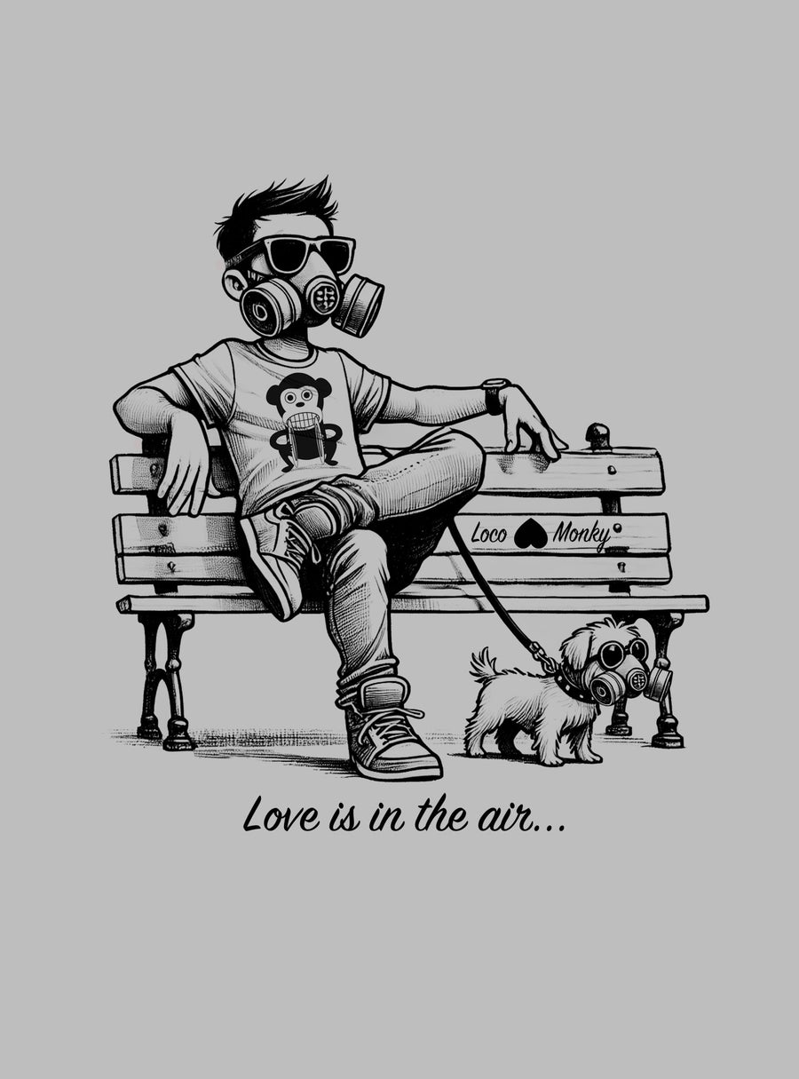 Camiseta Love is in the air de Loco Monky Heather Grey