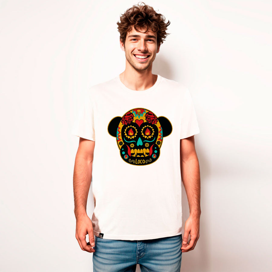 Camiseta Loco Monky Loco MEXICO color Old White NUM wear - NUM wear