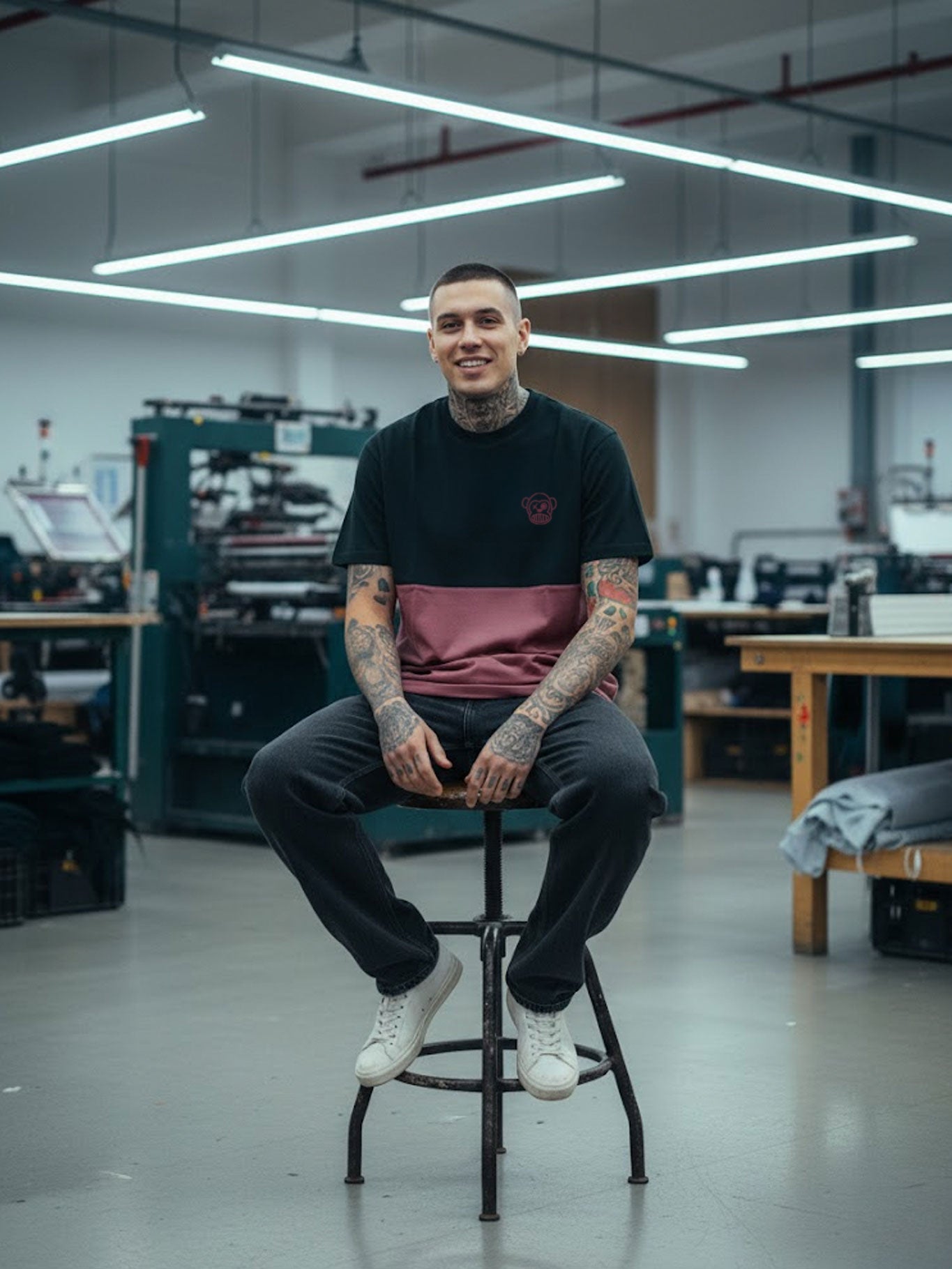 Camiseta Unisex Puro Loco B II Loco Monky Grape/Black