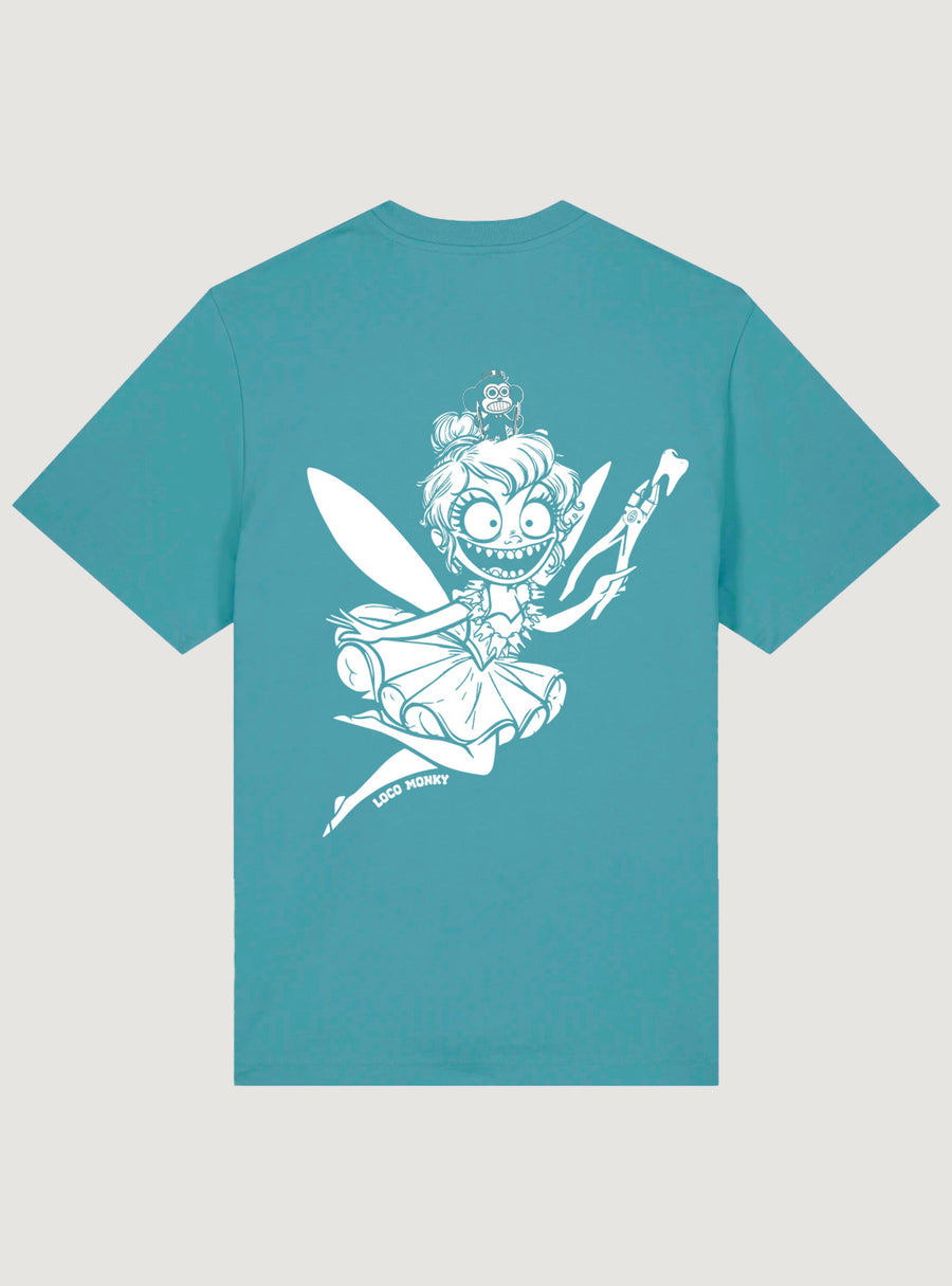 Camiseta Tooth Fairy de Loco Monky ocean, 100% algodón, diseño único y calidad premium, hecha en Portugal.