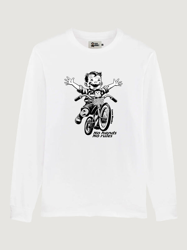 Camiseta manga larga No Rules de Loco Monky white by LOCO MONKY