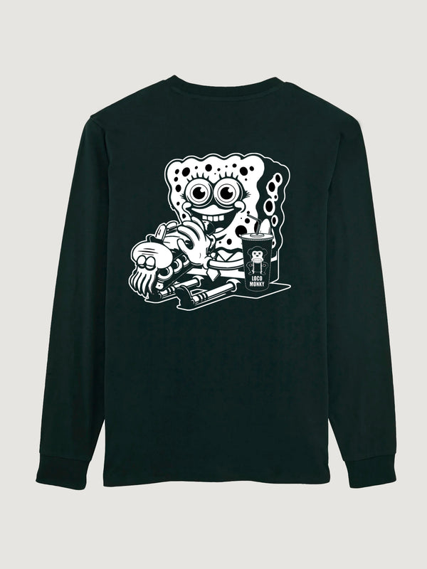 Camiseta manga larga Squid Sandwich de Loco Monky black by LOCO MONKY