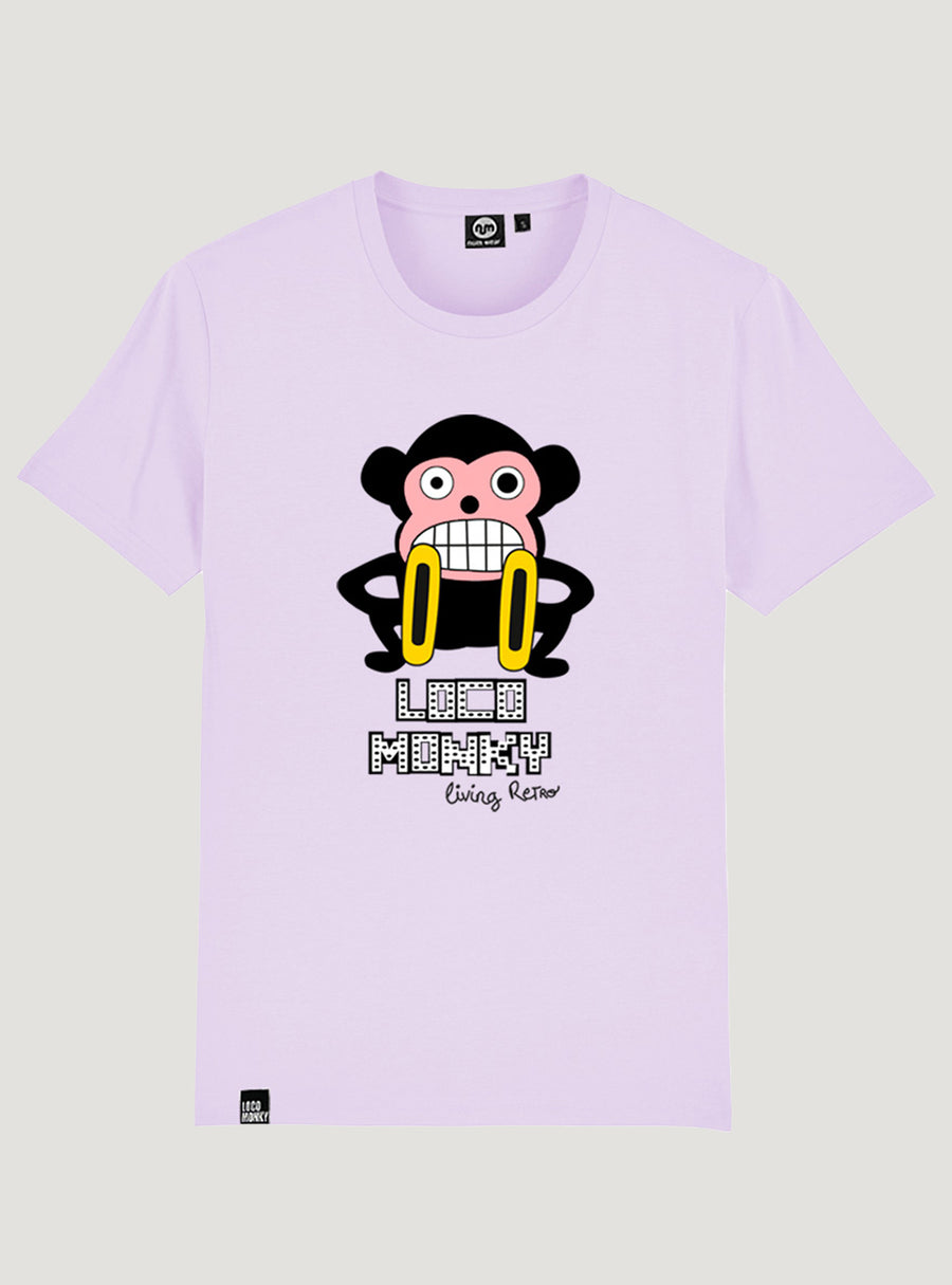 Camiseta LOCO MONKY LIVING RETRO Violet