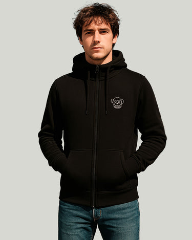 Sudadera con cremallera Chimp de Loco Monky Black by LOCO MONKY