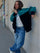 Chaqueta de pana oversize unisex de Loco Monky Black/Ocean. by LOCO MONKY