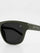 Gafas de sol unisex Loco Monky Dark Green, montura verde oliva y lentes oscuros con logo en la patilla.