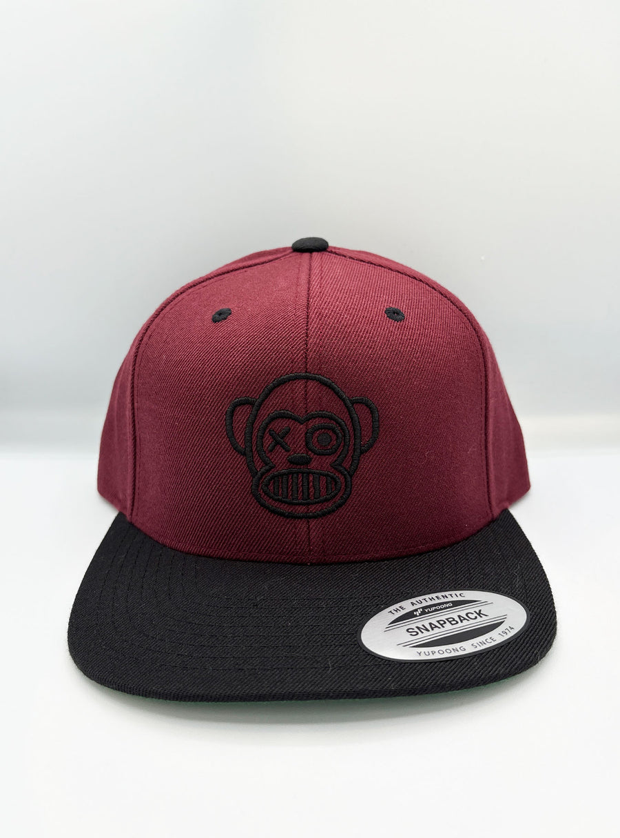 Gorra Loco Monky snapback Puro Loco Bordado Maroon/Black