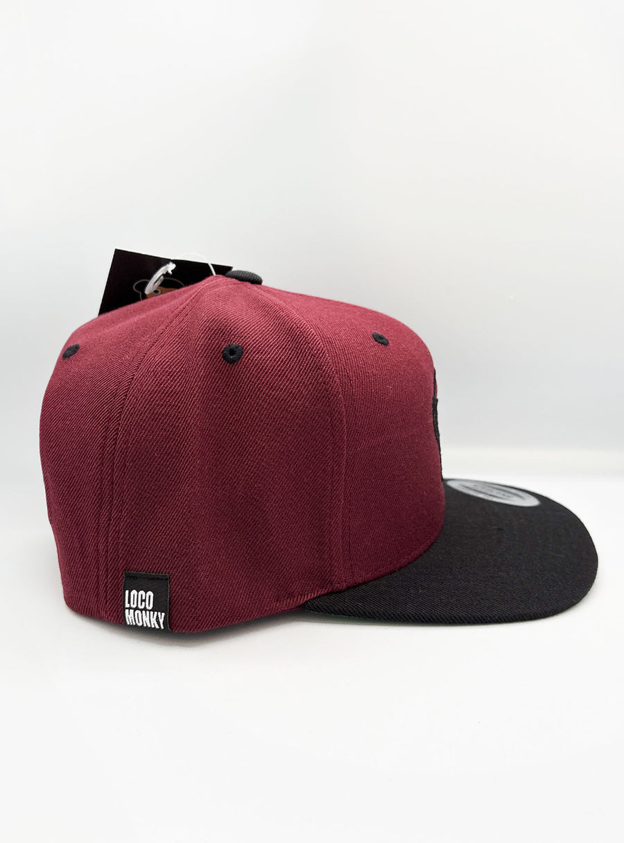 Gorra Loco Monky snapback Puro Loco Bordado Maroon/Black