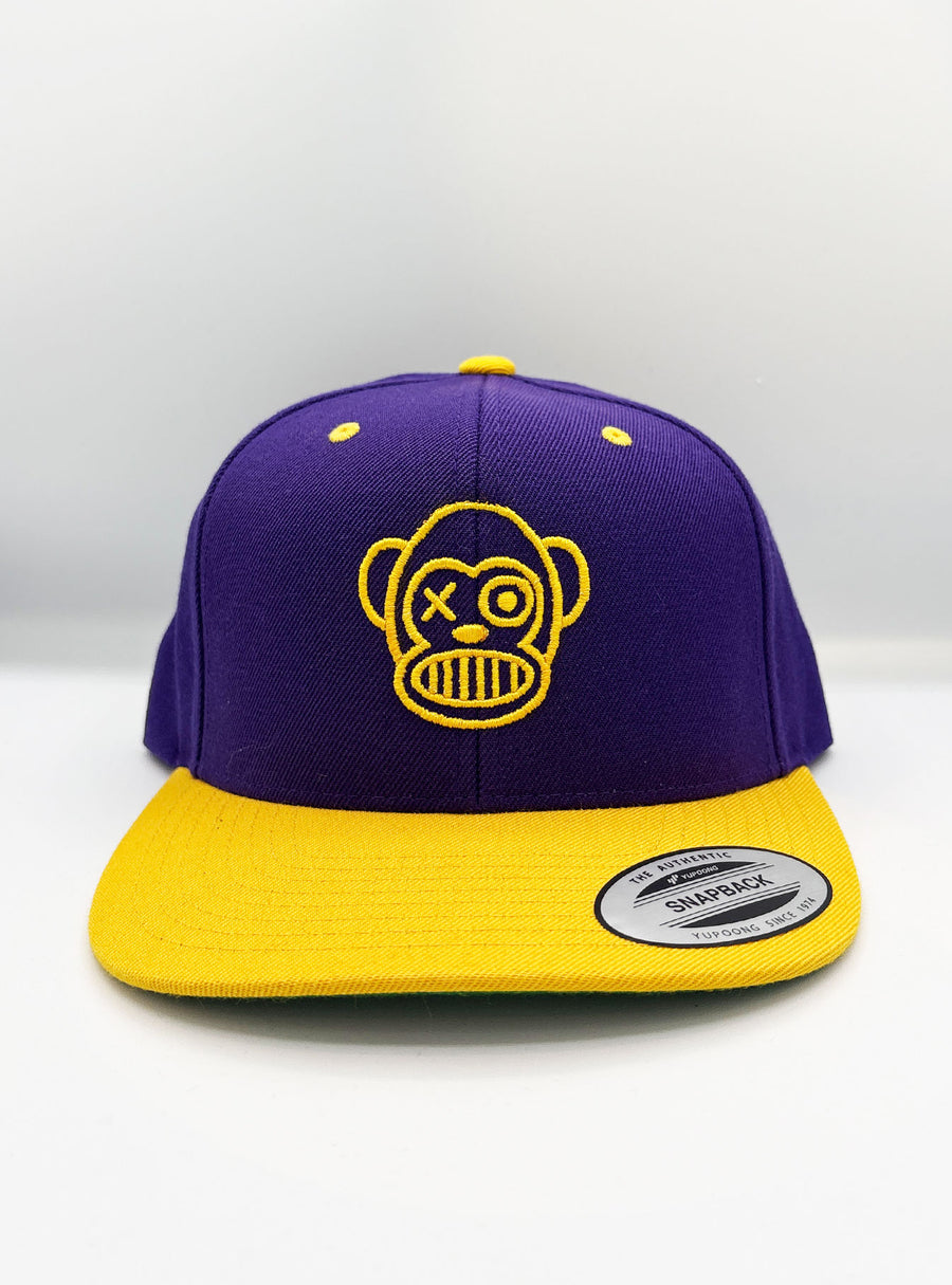 Gorra Loco Monky snapback Puro Loco Bordado Purple/Gold