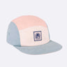 Gorra Faguo 5 panales rosa/crudo/azul claro retro con logo frontal. - NUM wear