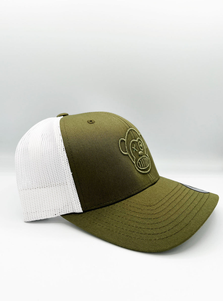 Gorra Loco Monky trucker  Puro Loco Bordado Buck/White