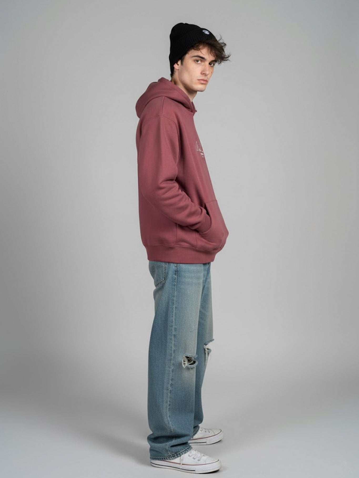 Sudadera Unisex Bendita Locura Bordado de Loco Monky Wine