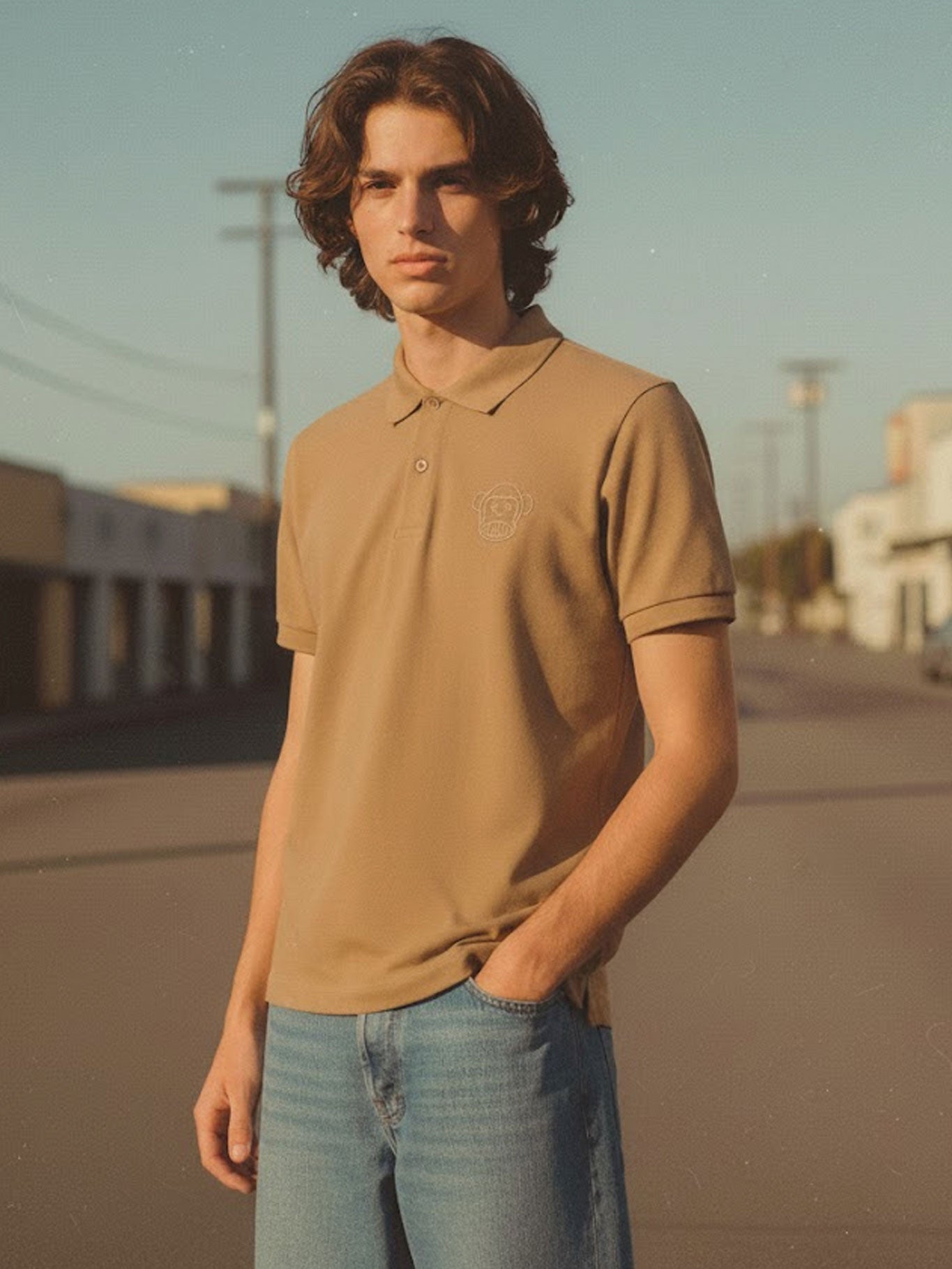 Polo Hombre Hawk de Loco Monky Caramel