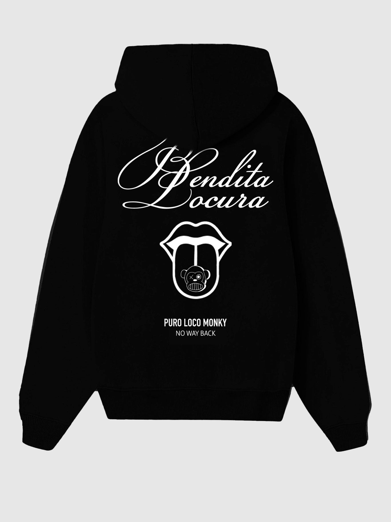 Sudadera Unisex Bendita Locura III de Loco Monky Black
