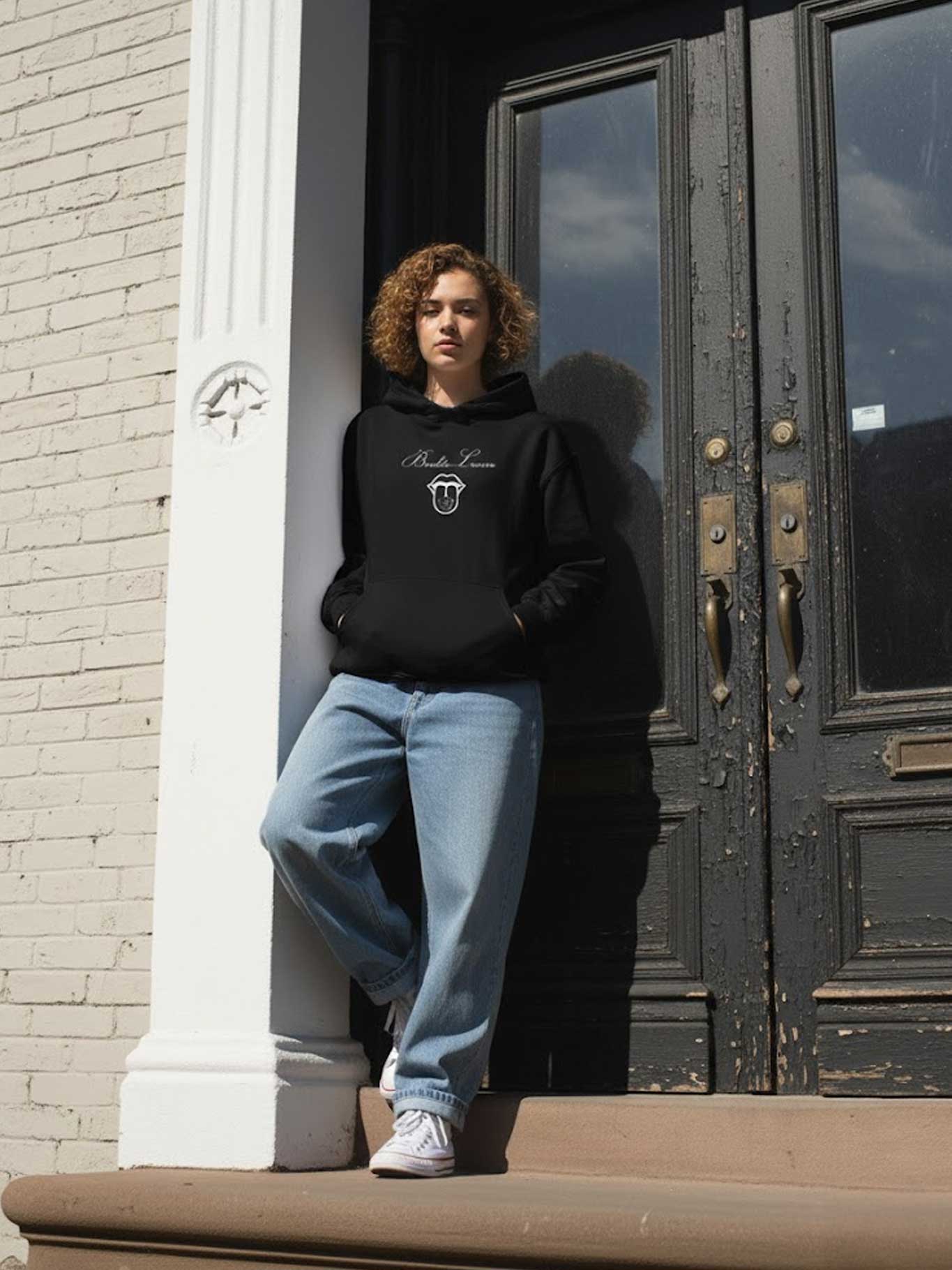 Sudadera Unisex Bendita Locura III de Loco Monky Black