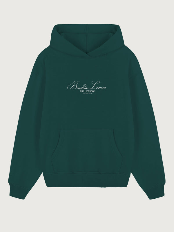 Sudadera Unisex Bendita Locura Bordado de Loco Monky Dark Green by LOCO MONKY