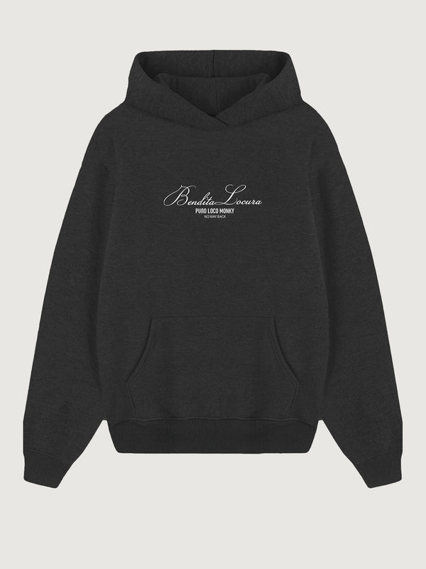 Sudadera Unisex Bendita Locura Bordado de Loco Monky Dark Grey by LOCO MONKY