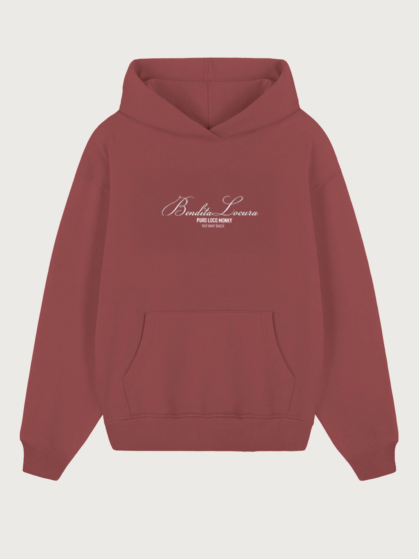 Sudadera Unisex Bendita Locura Bordado de Loco Monky Wine