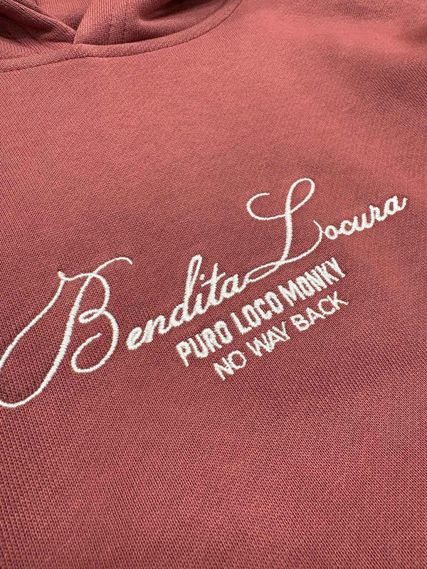 Sudadera Unisex Bendita Locura Bordado de Loco Monky Wine by LOCO MONKY