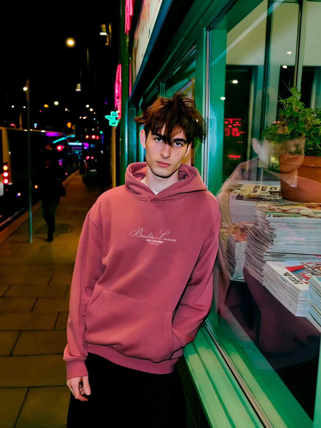 Sudadera Unisex Bendita Locura Bordado de Loco Monky Wine