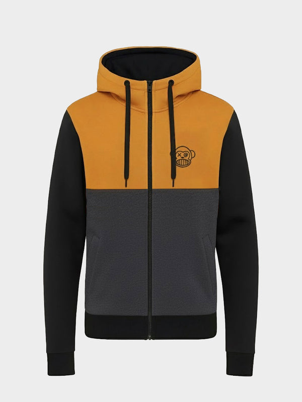 Sudadera con cremallera Chimp de Loco Monky Mustard/Black/DarkGrey by LOCO MONKY