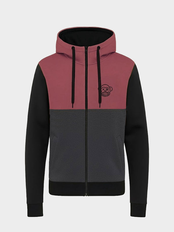 Sudadera con cremallera Chimp de Loco Monky Wine/Black/DarkGrey by LOCO MONKY