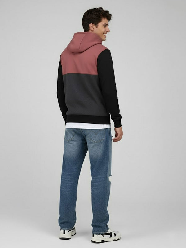 Sudadera con cremallera Chimp de Loco Monky Wine/Black/DarkGrey by LOCO MONKY