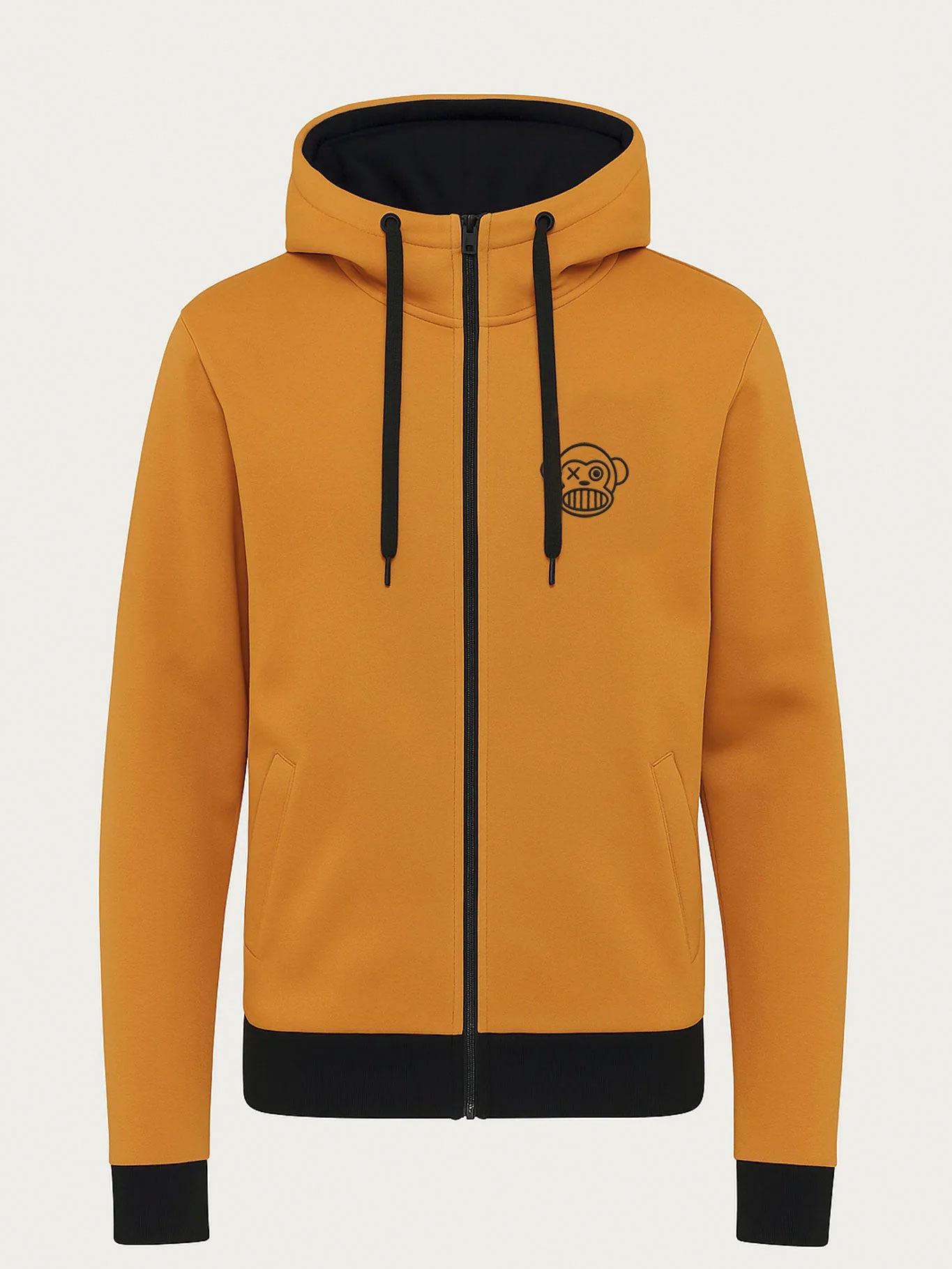 Sudadera con cremallera Chimp de Loco Monky Mustard