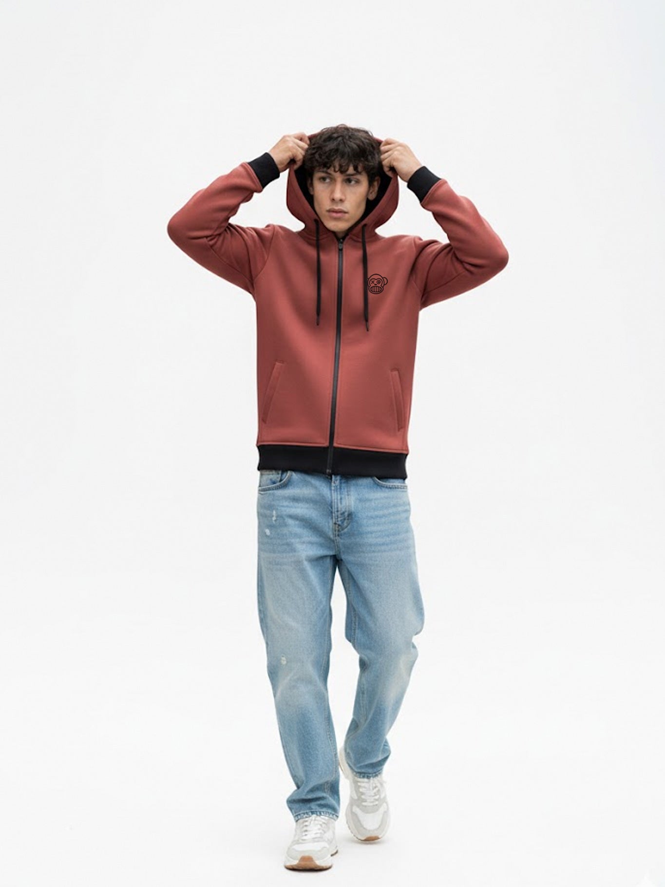 Sudadera con cremallera Chimp de Loco Monky Wine