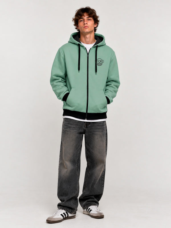 Sudadera con cremallera de Hombre Chimp Soft Green