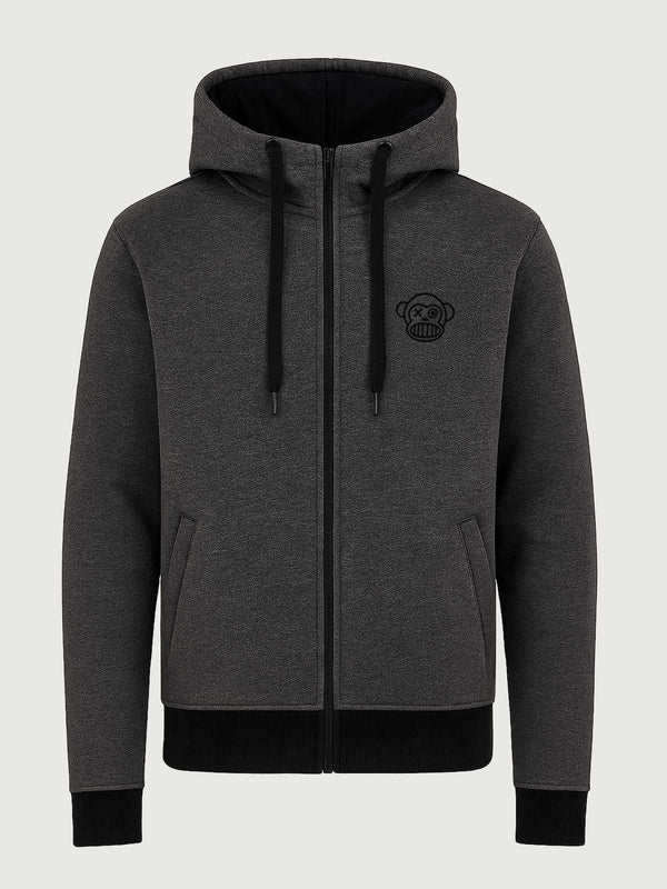Sudadera con cremallera Chimp de Loco Monky Dark Grey by LOCO MONKY