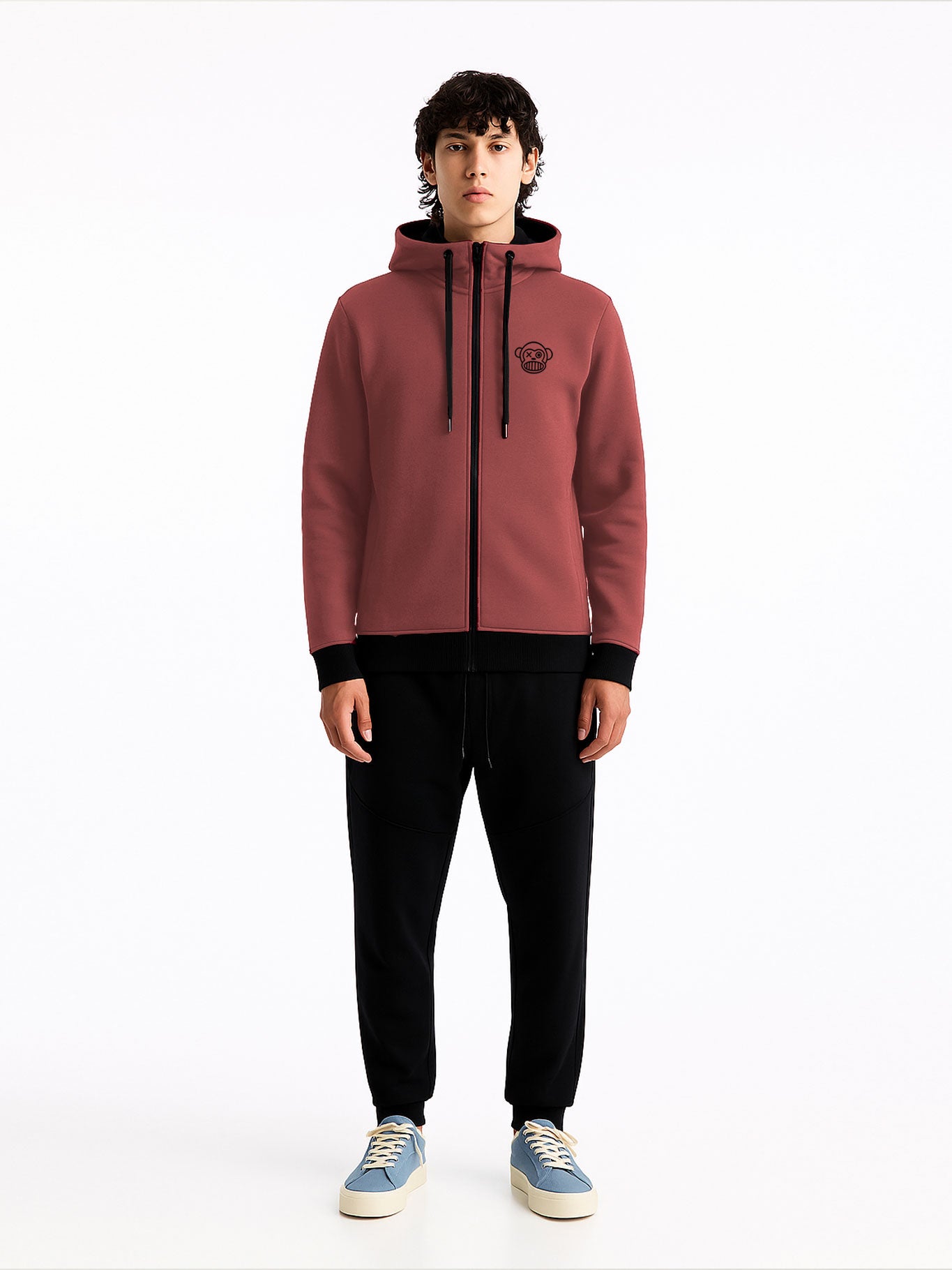 Sudadera con cremallera Chimp de Loco Monky Wine