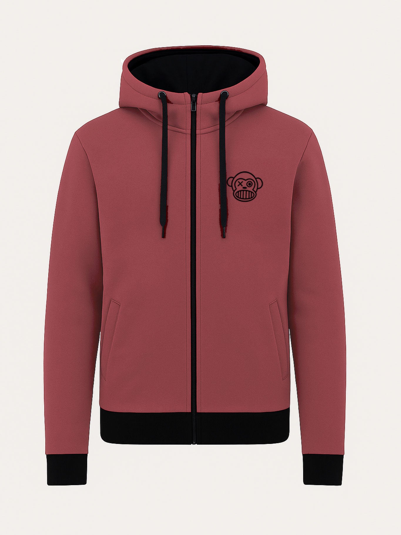 Sudadera con cremallera Chimp de Loco Monky Wine