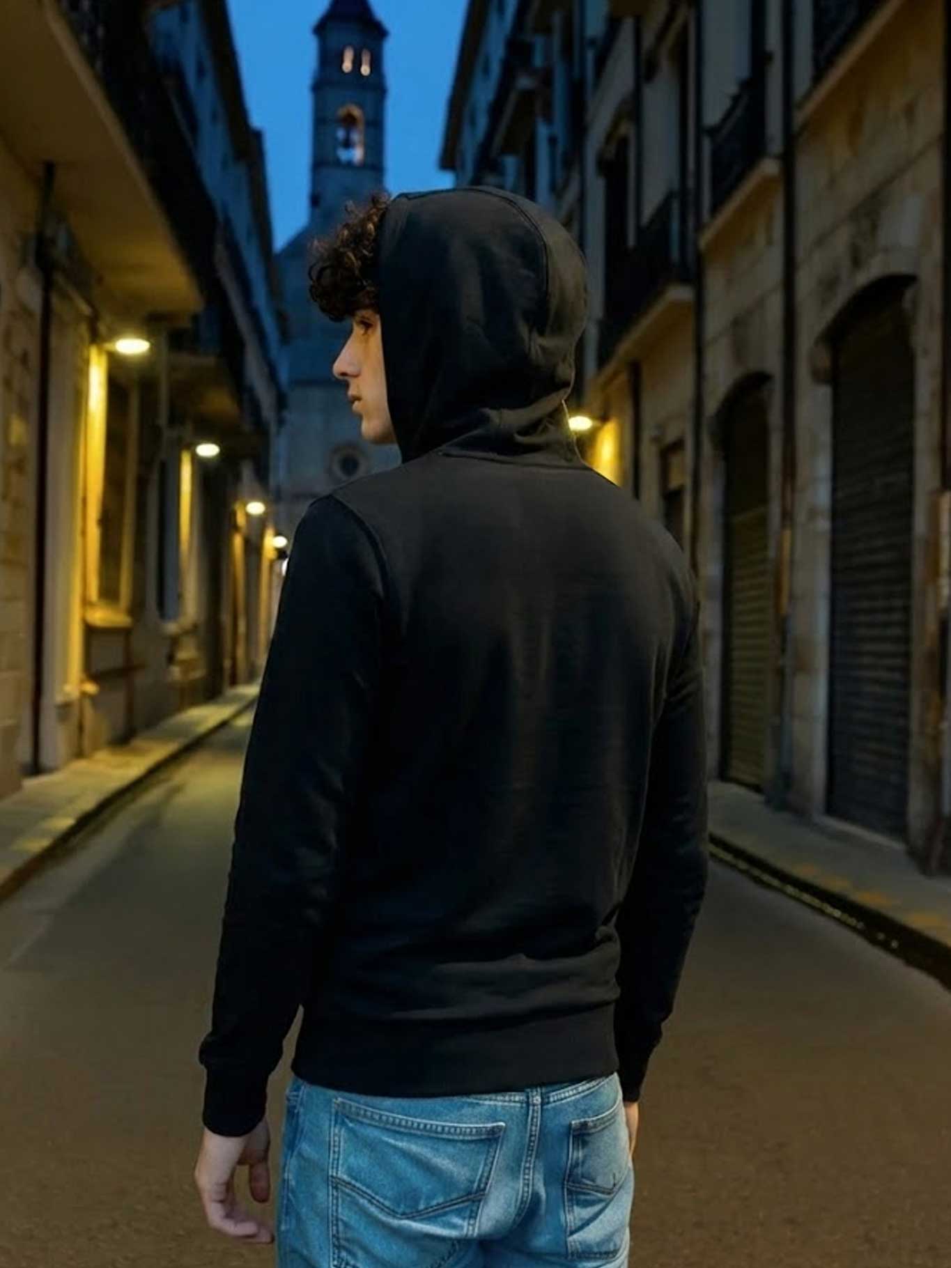 Sudadera con cremallera Chimp de Loco Monky Black