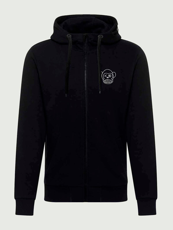 Sudadera con cremallera Chimp de Loco Monky Black by LOCO MONKY