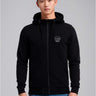 Sudadera con cremallera Chimp de Loco Monky Black, estilo unisex, ideal para comodidad y calidad diaria.