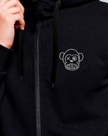 Sudadera con cremallera Chimp de Loco Monky Black by LOCO MONKY