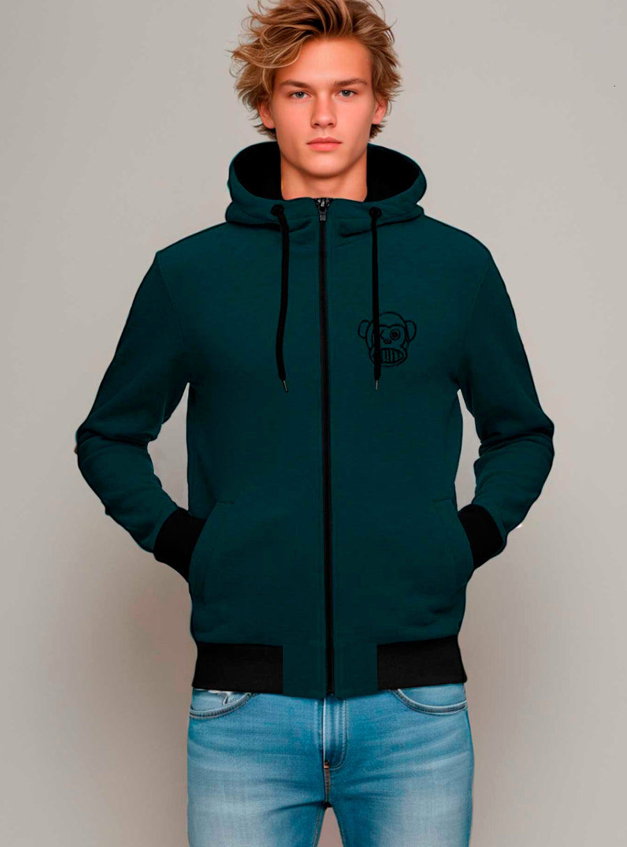 Sudadera con cremallera Chimp de Loco Monky Dark Green