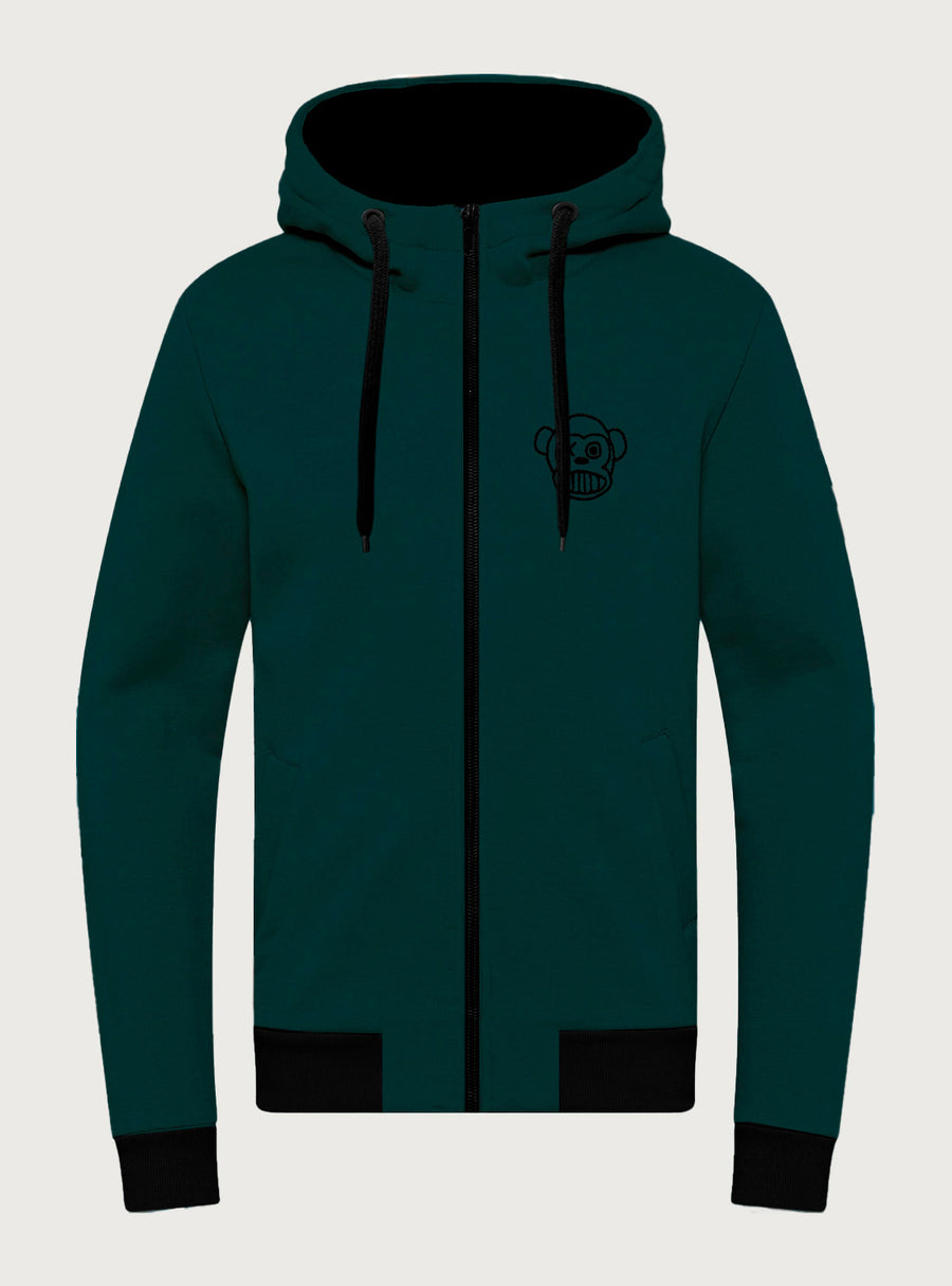 Sudadera con cremallera Chimp de Loco Monky Dark Green