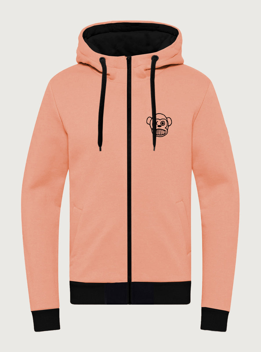 Sudadera con cremallera Chimp de Loco Monky Peach