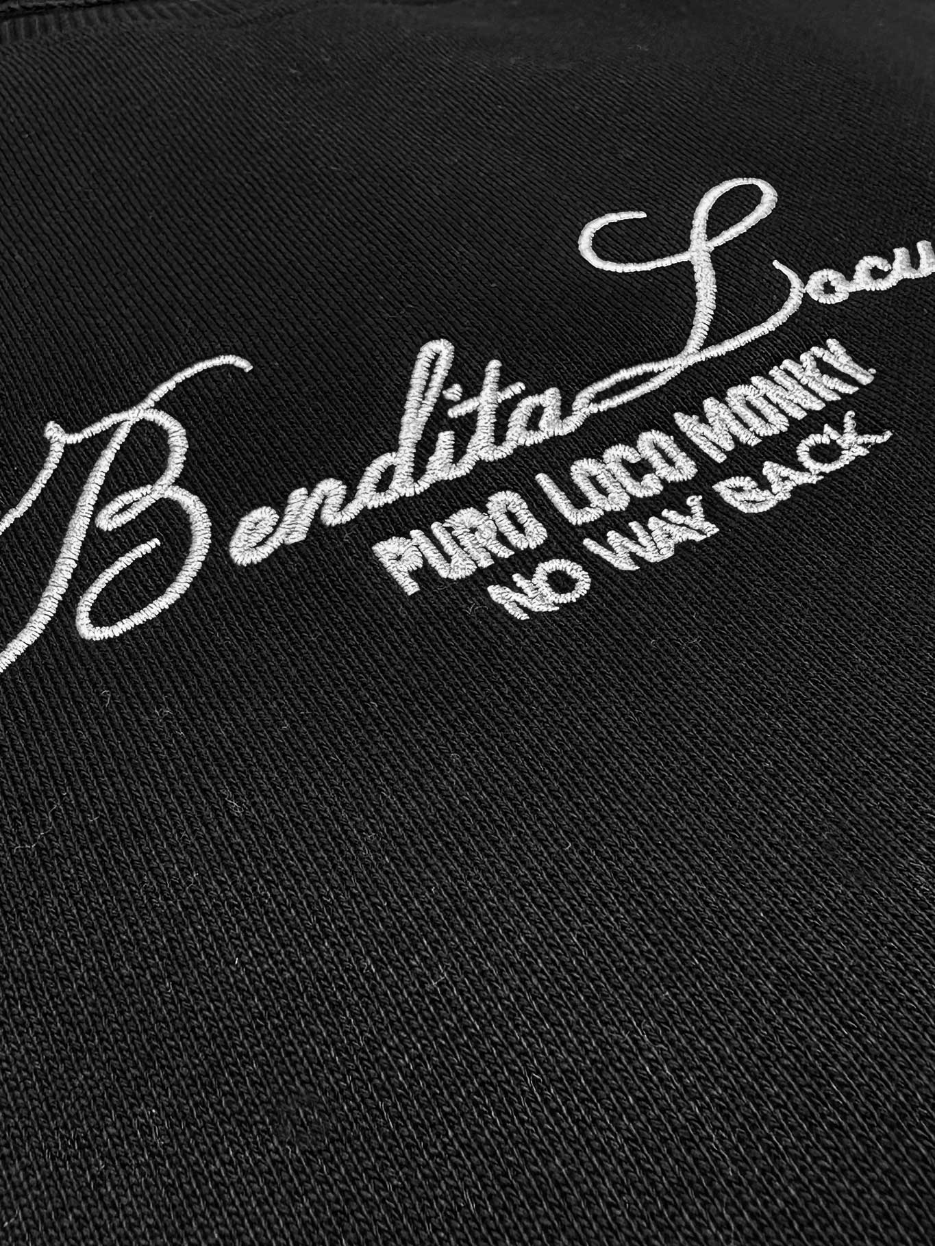 Sudadera Unisex Oversize Bendita Locura Bordado de Loco Monky Black